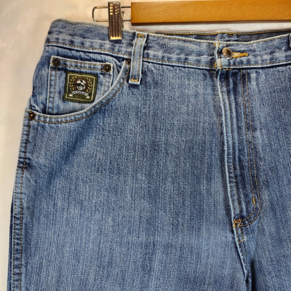 Cinch Green Label Men Jeans 36x32 Blue Denim Classic Fit Straight Leg Distressed - Picture 12 of 13